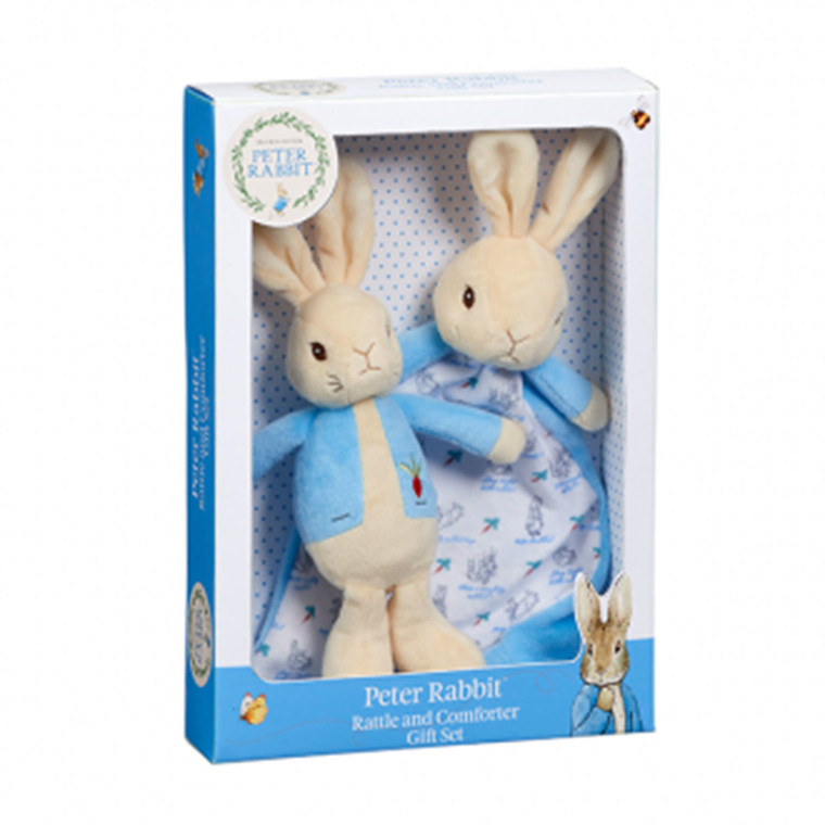 Buy Beatrix Potter Peter Rabbit Rattle & Comforter Gift Set Online | Peekaboo Baby