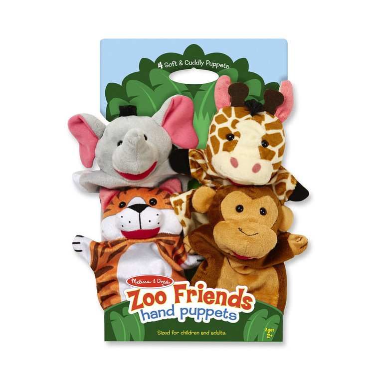 Zoo animal hand puppets by Melissa & Doug with moveable mouths for storytelling play