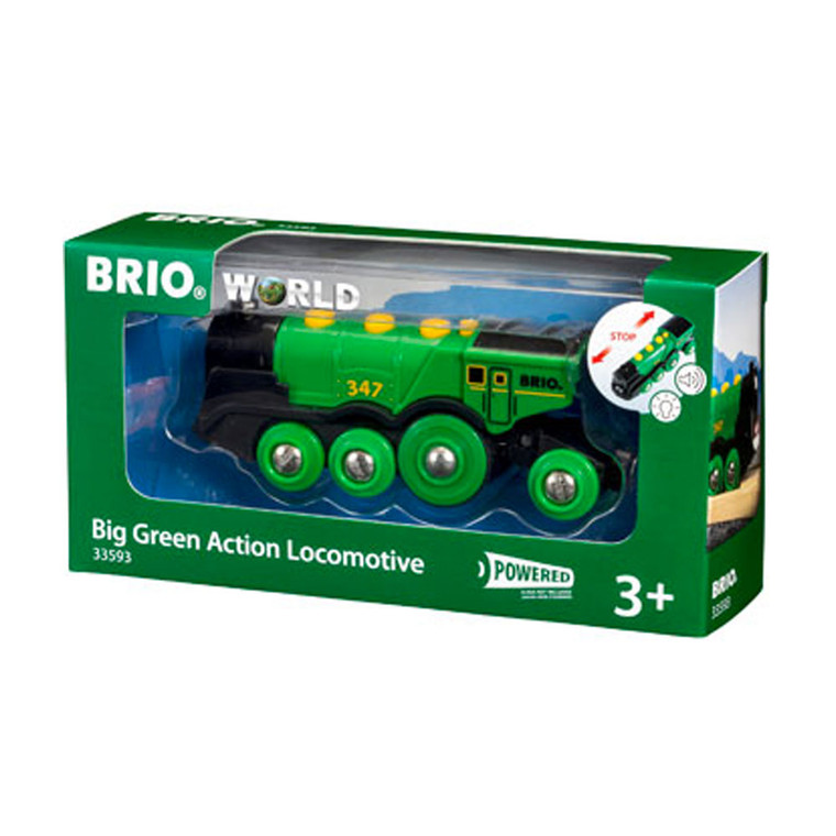 BRIO Big Green Action Locomotive - BRIO Wooden Toy | Peekaboo Baby