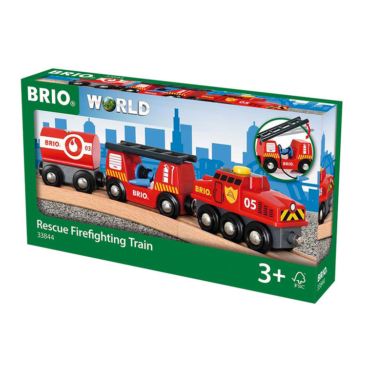 Buy BRIO Rescue Firefighting Train - 4 pieces Online | Peekaboo Baby