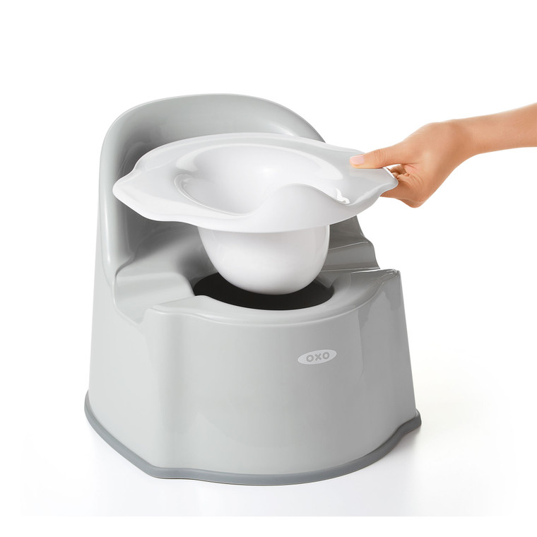 OXO Tot Potty Chair grey front view