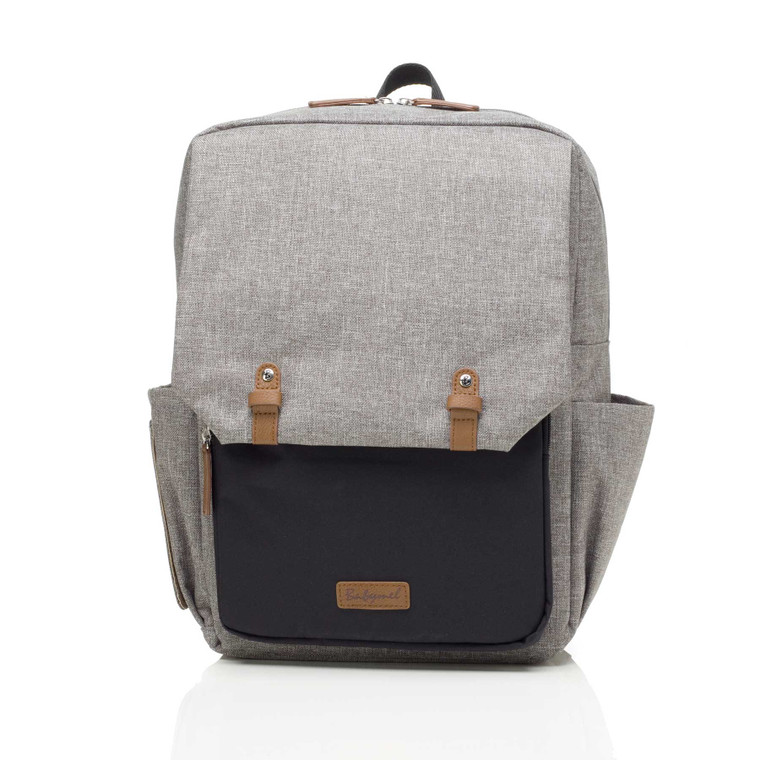 Buy Babymel George Baby Eco Nappy Backpack - Grey/Black Online | Peekaboo Baby