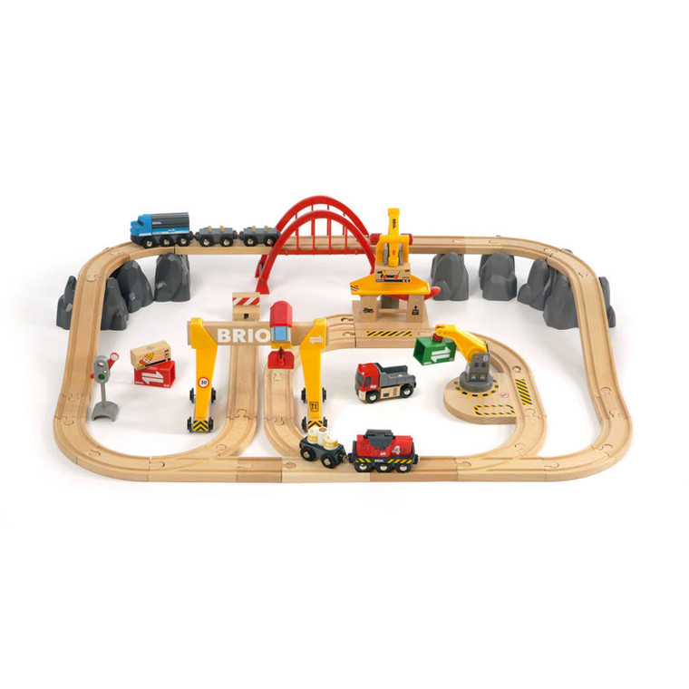 Shop BRIO Cargo Railway Deluxe Set - 54 pieces at Peekaboo Baby Australia