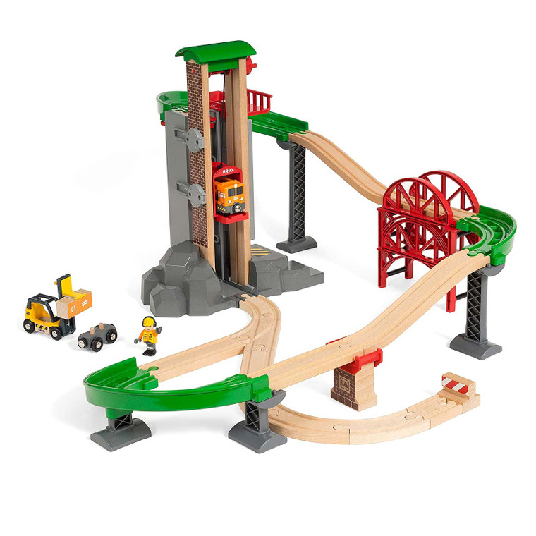 Buy BRIO Lift and Load Warehouse Set -  32pcs Online | Peekaboo Baby
