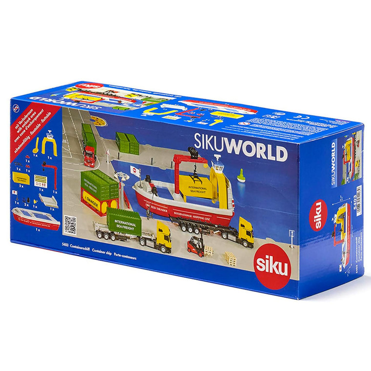 SIKU container ship die-cast model port side view