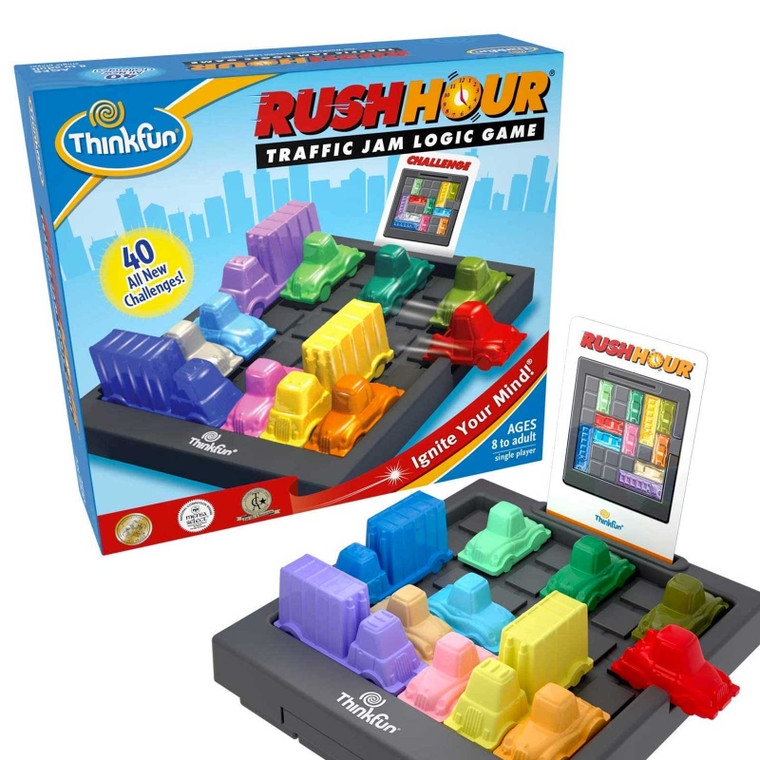 ThinkFun Rush Hour Traffic Jam Logic Game Detail | Peekaboo Baby
