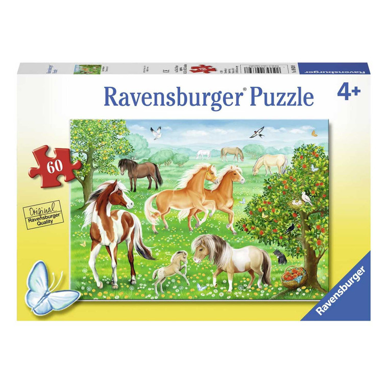 Ravensburger Mustang Meadow 60pc jigsaw puzzle box with wild horses artwork