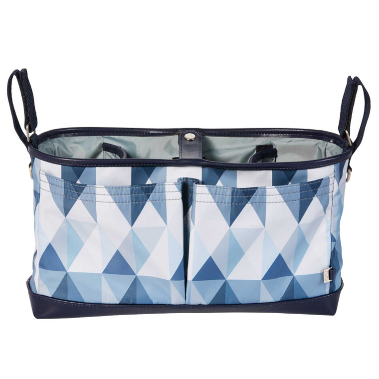 OiOi Stroller Organiser/Pram Caddy - Scandi Blue Detail | Peekaboo Baby