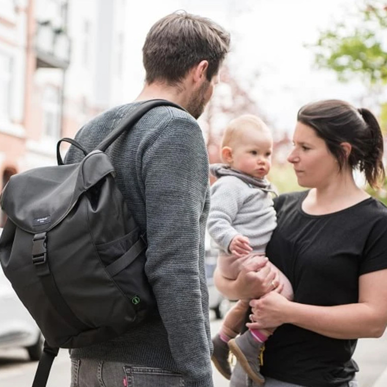 Storksak Eco Lightweight Black backpack detail