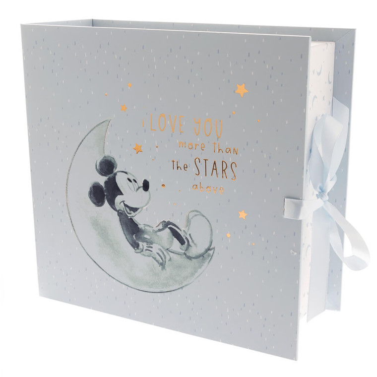 Disney Mickey Mouse keepsake box blue closed with classic Mickey design