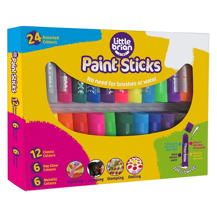 Little Brian Paint Sticks - Assorted 24 pk Detail | Peekaboo Baby