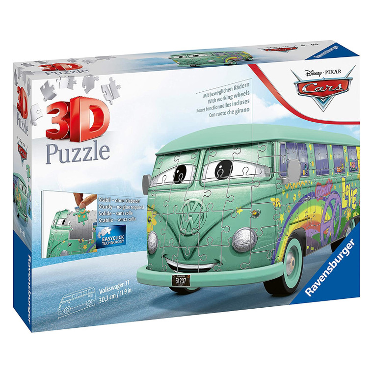 Ravensburger Disney Pixar VW Volkswagen 3D puzzle 162pc box featuring Pixar character vehicle artwork