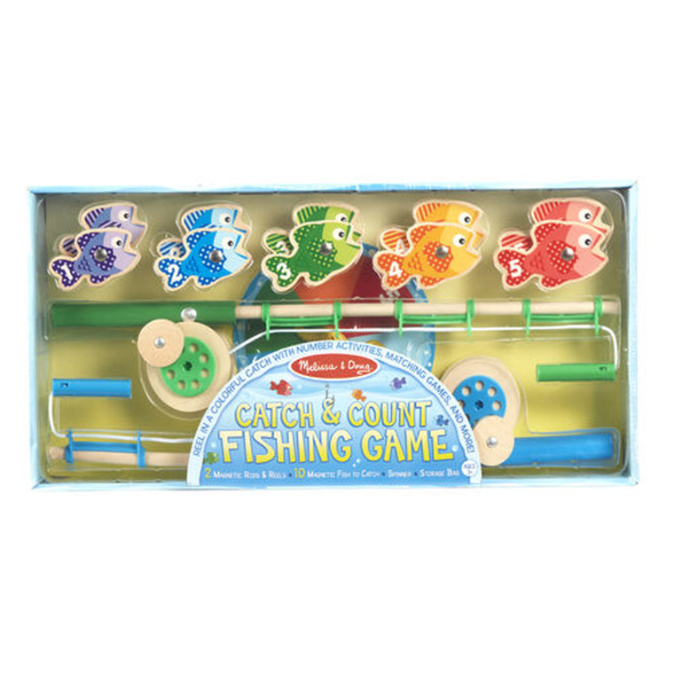 Melissa and Doug Catch and Count Magnetic Fishing Rod Set with two rods and fish