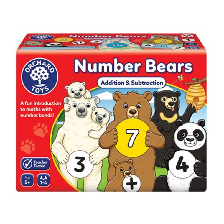 Orchard Toys Number Bears Game box with cheerful illustrated numbered bear characters