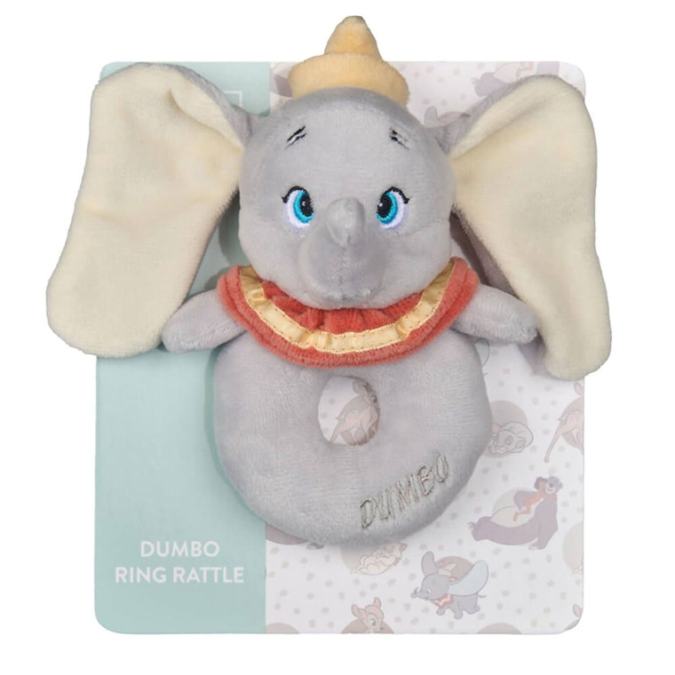 Disney Baby Classic Dumbo Ring Rattle soft plush toy for newborns