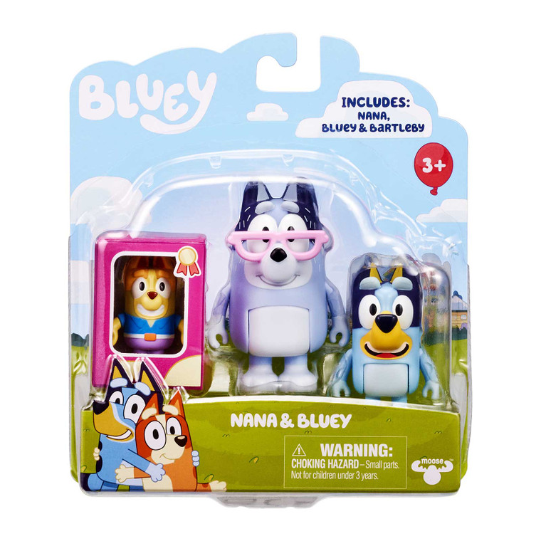 Bluey S6 2 Pack Figurine Toys - Nana & Bluey - Australian Licensed Toy | Peekaboo Baby