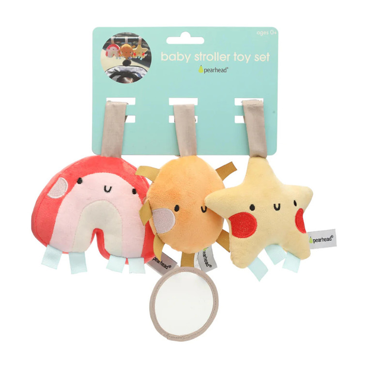 Pearhead Set of 3 Stroller Toy - Rainbow, Sun & Star. Shop Baby Car Seat Toys