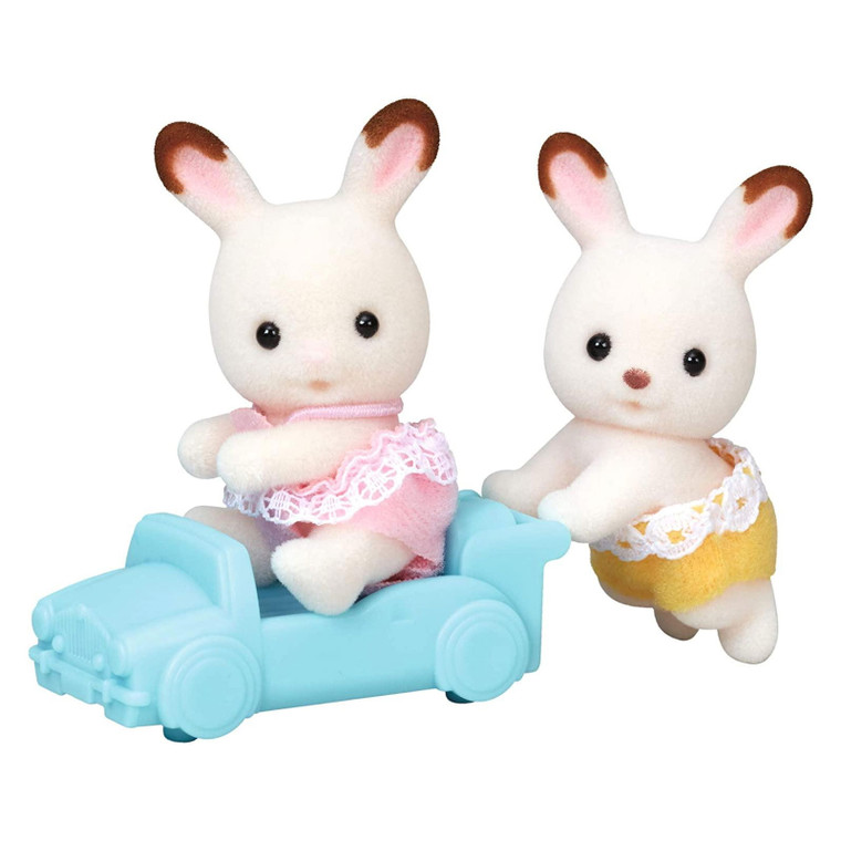 Chocolate Rabbit Twin sitting baby figure close-up