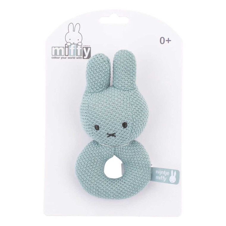 Shop Miffy Baby Rattle - Green Knit at Peekaboo Baby Australia
