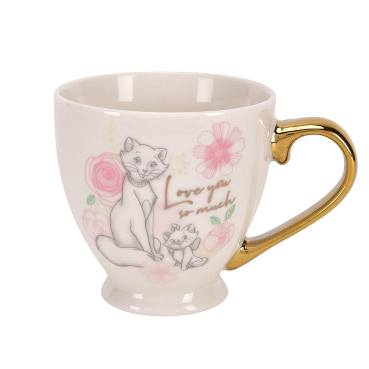 Disney Marie Aristocats Love You So Much Ceramic Mug with white kitten and love message
