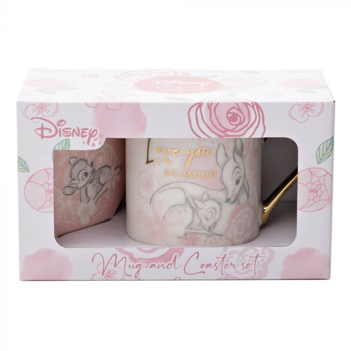 Disney Bambi Love Mug and Coaster Gift Set full set display view