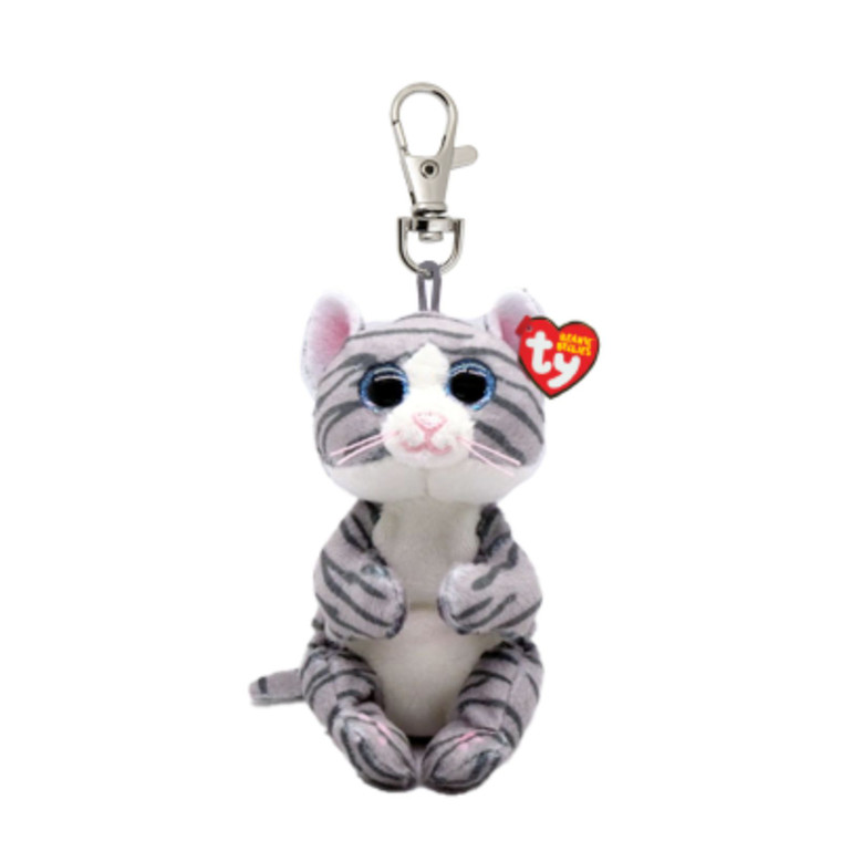 TY Beanie Bellies Mitzi Grey Tabby Cat Clip