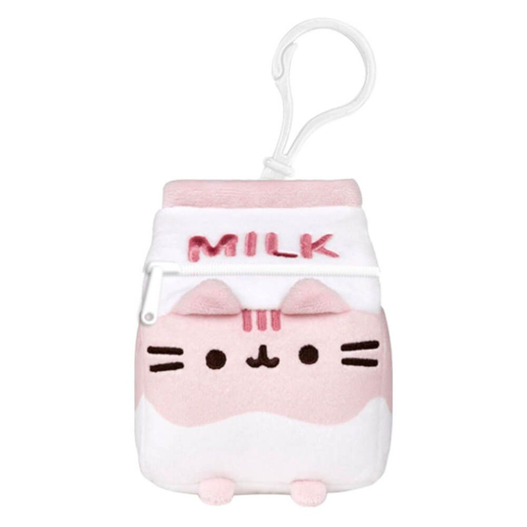 Pusheen Sips Strawberry Milk Bag Charm Purse | Peekaboo Baby