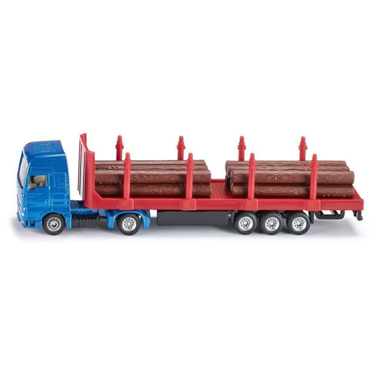 SIKU MAN Log Transporter die-cast 1:87 - rear view showing trailer and timber log cargo