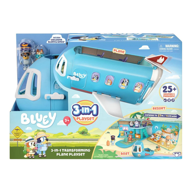Bluey S11 3-in-1 Transforming Airplane Playset - Perfect Kids Gift | Peekaboo Baby