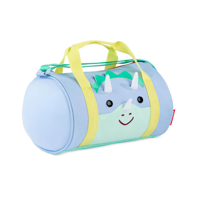 Skip Hop Duff-imals Dino Kids Bag front view plush dinosaur carry handle