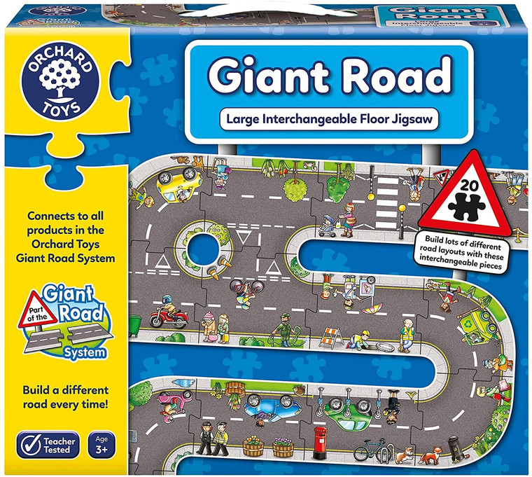Orchard Toys Giant Road Floor Jigsaw Game packaging showing complete puzzle box