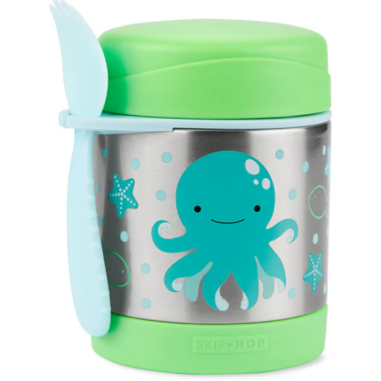 Skip Hop Zoo Octopus Food Jar wide-mouth lid open stainless interior