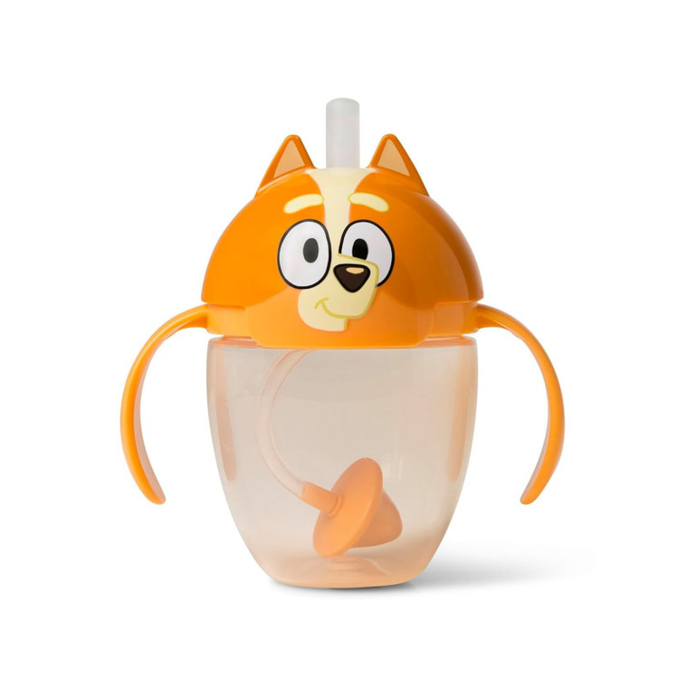 The First Years Bluey Weighted Straw Sippy Cup - Bingo - Official Bluey Toy | Peekaboo Baby