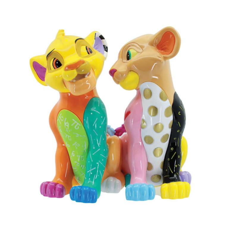 Disney by Britto Simba and Nala Large Figurine - The Lion King duo in Britto pop art