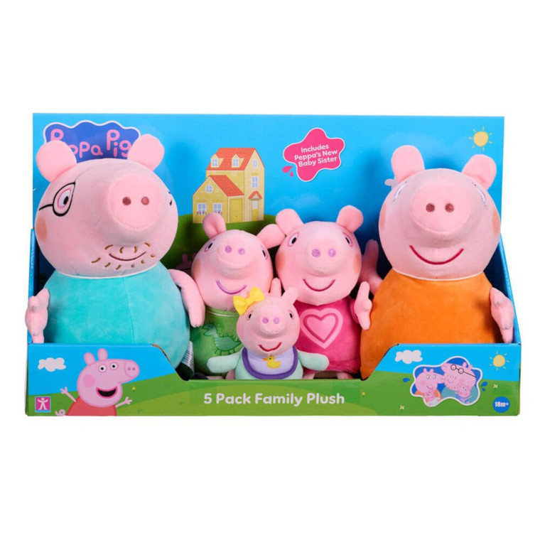 Peppa Pig Family 5 Piece Plush Pack (Pyjamas) | Peekaboo Baby
