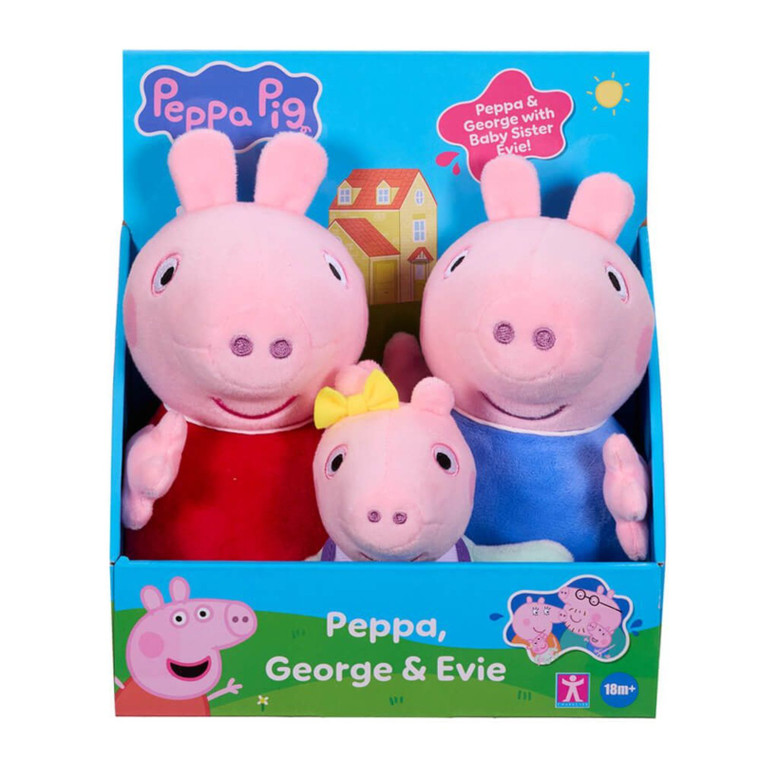 Peppa Pig Trio Pack: Peppa, George & Baby Evie - Kids Gift | Peekaboo Baby