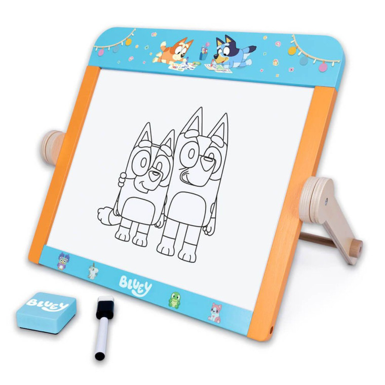 Bluey Tabletop Easel Detail View | Peekaboo Baby
