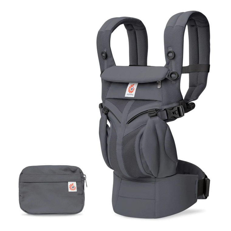 Ergobaby Omni Classic Mesh Carrier Charcoal Grey product flat lay