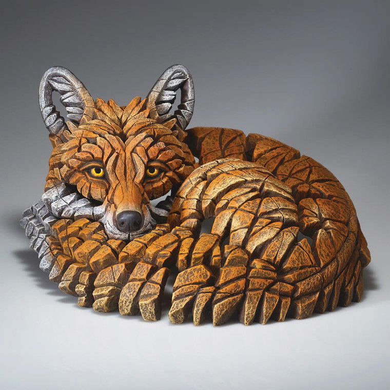 Edge Sculpture Curled Up Fox Figurine in retail packaging box
