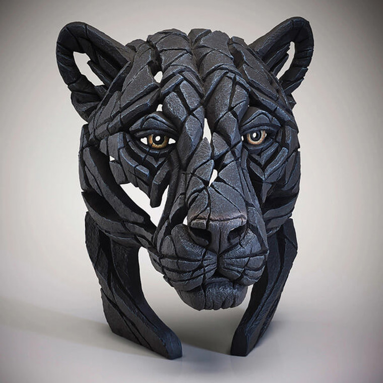 Edge Sculpture Black Panther Bust Figurine close-up detail view