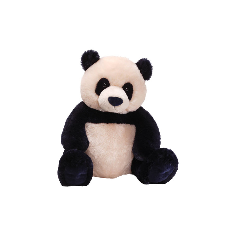 GUND Zi-Bo soft plush panda bear toy with black and cream fur, sitting position against white background, 30cm