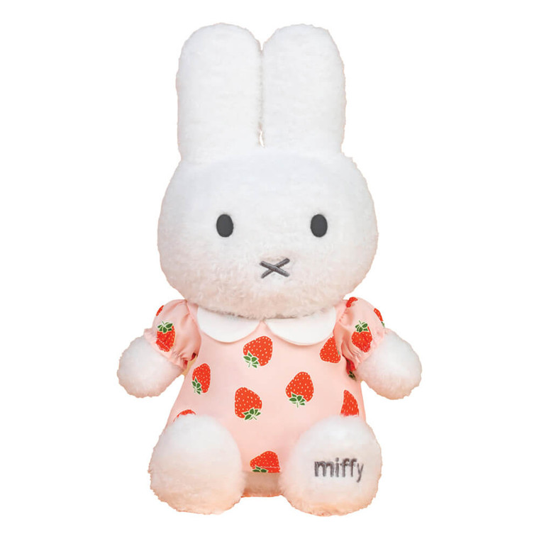 Miffy Strawberry Dress Plush Toy - 25cm - main view | Peekaboobaby