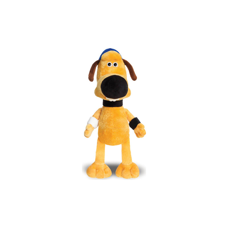 Shaun the Sheep Bitzer the Dog plush toy with tan fur and blue collar from Aardman animation