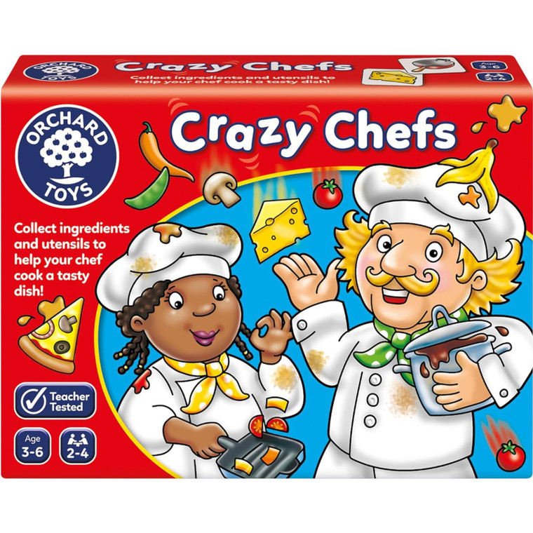 Orchard Toys Crazy Chefs Game box featuring colourful silly chef characters