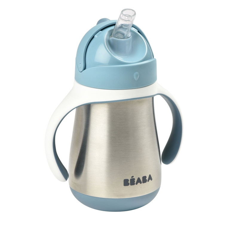Beaba Stainless Steel Straw Cup 250ml - Windy Blue - image 1
