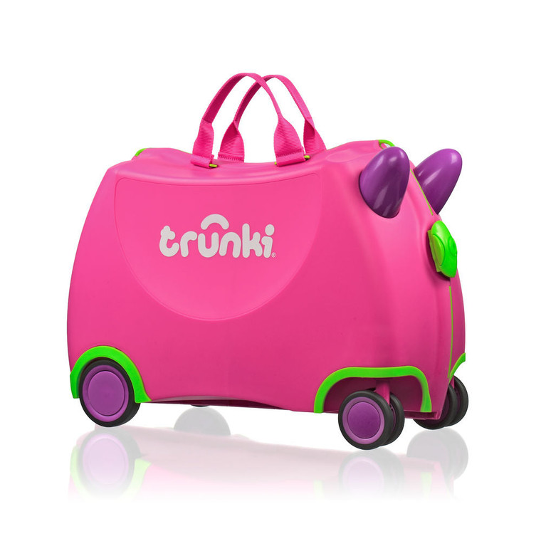 Trunki Glide Trixie kids ride-on suitcase - front view