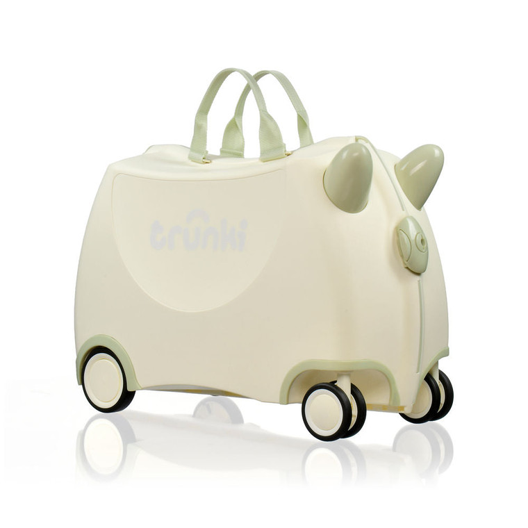 Trunki Glide Solid White kids ride-on suitcase - front view