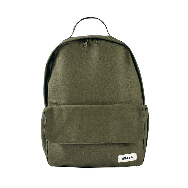 Beaba Tokyo Nappy Backpack, colour: Seagrass nappy backpack - front view on white background