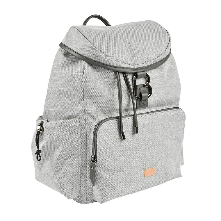 Beaba Vancouver Nappy Bag Backpack, colour: Heather Grey nappy backpack - front view on white background