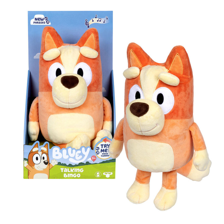 Bluey S13 Talking SFX Plush - Bingo - front-facing product shot on white background